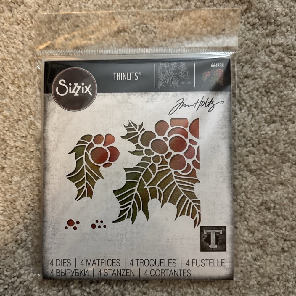 Sizzix Thinlits Tim Holtz Holly Dies