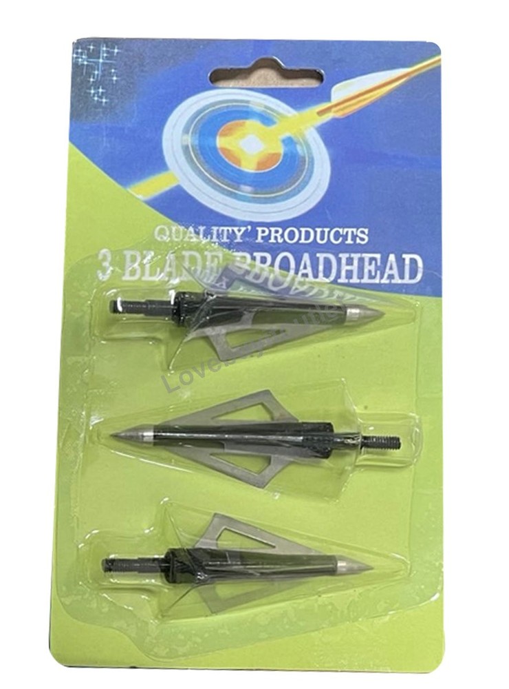 60 Count 3 Blade Compound Broad Head Spear Tips Bow or Cross Bow Tips