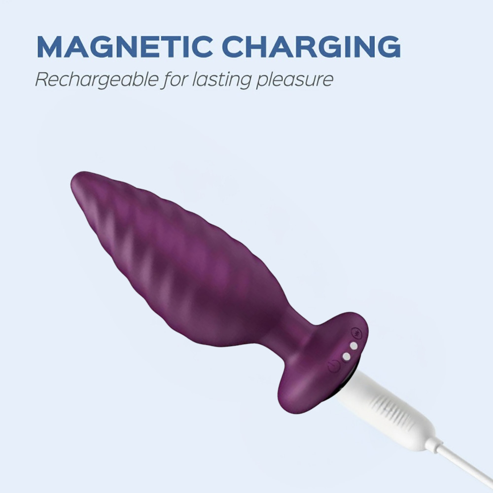 Silicone App Controlled Rotating Butt Plug Anal Probe Rechargeable Stimulator