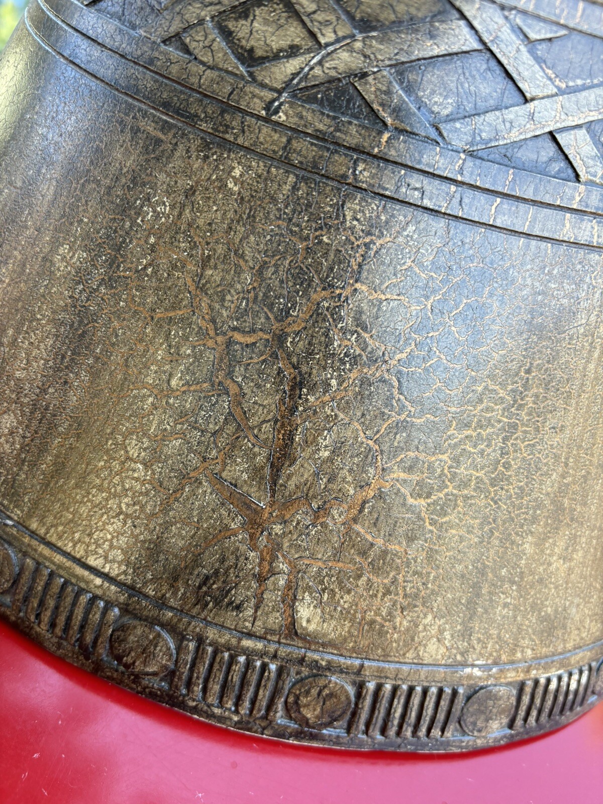 Rare UNIQUE Vintage Ceramic Clay ceramic Lamp Shade Heavy Brown Pottery Tribal