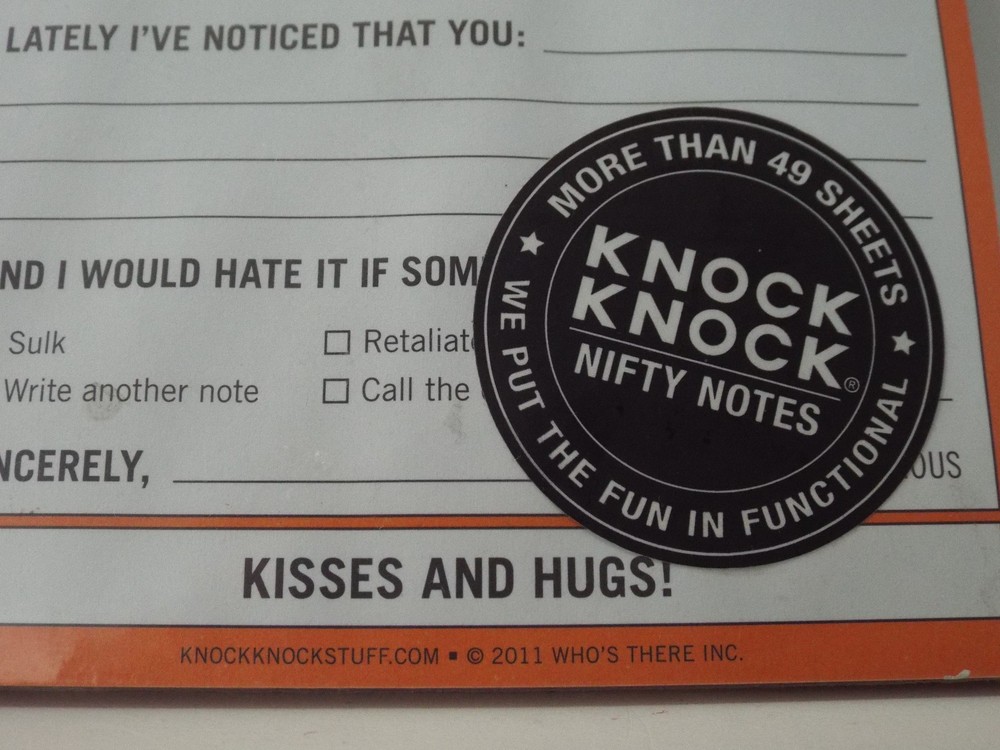 Nifty Notes "Passive-Aggressive" 49+ Page Funny Novelty Notepad (New, Sealed)