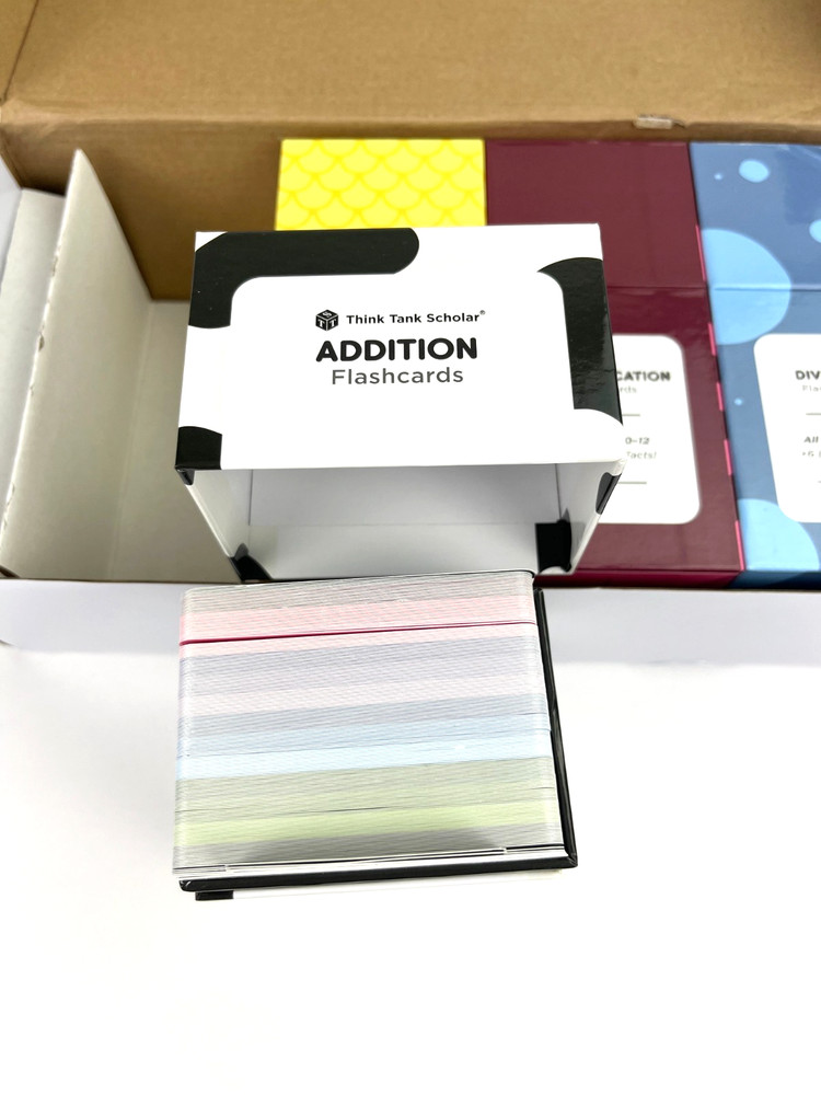 Think Tank Scholar 681 Math Flash Cards Complete Set Add Sub Mult Div EUC