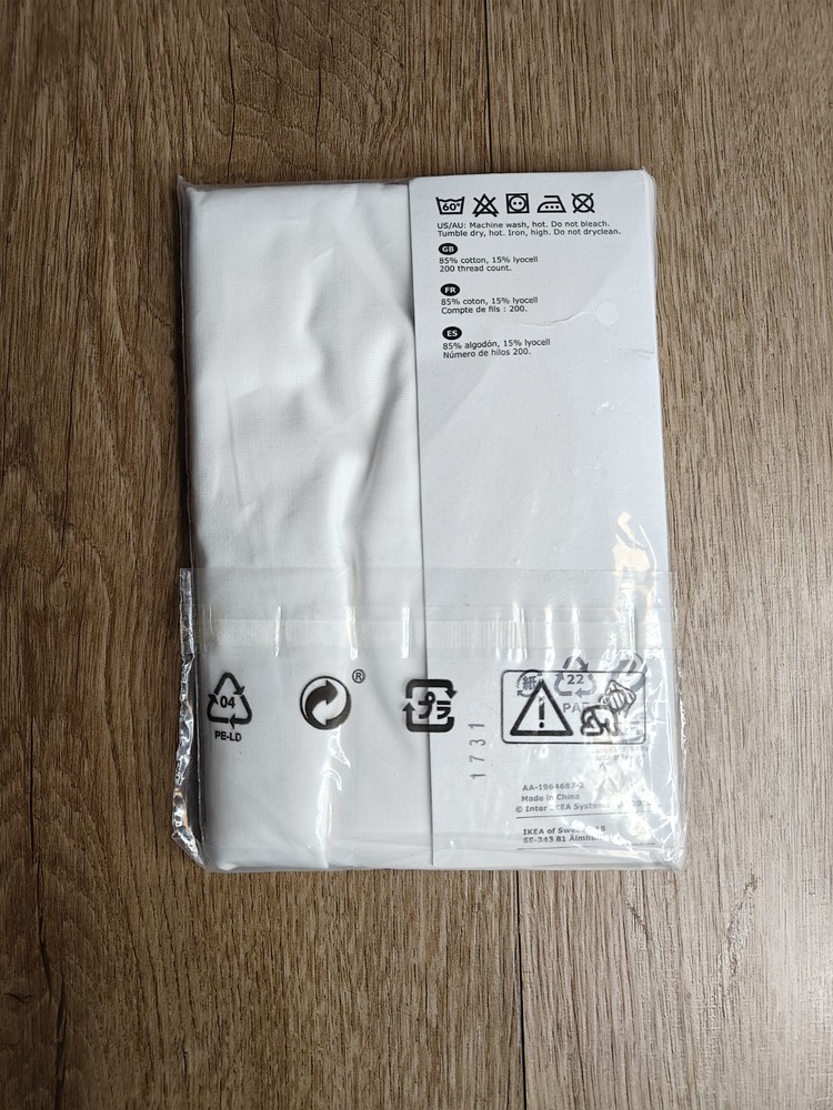Ikea Rolleka Single Pillow Case White Damaged Package