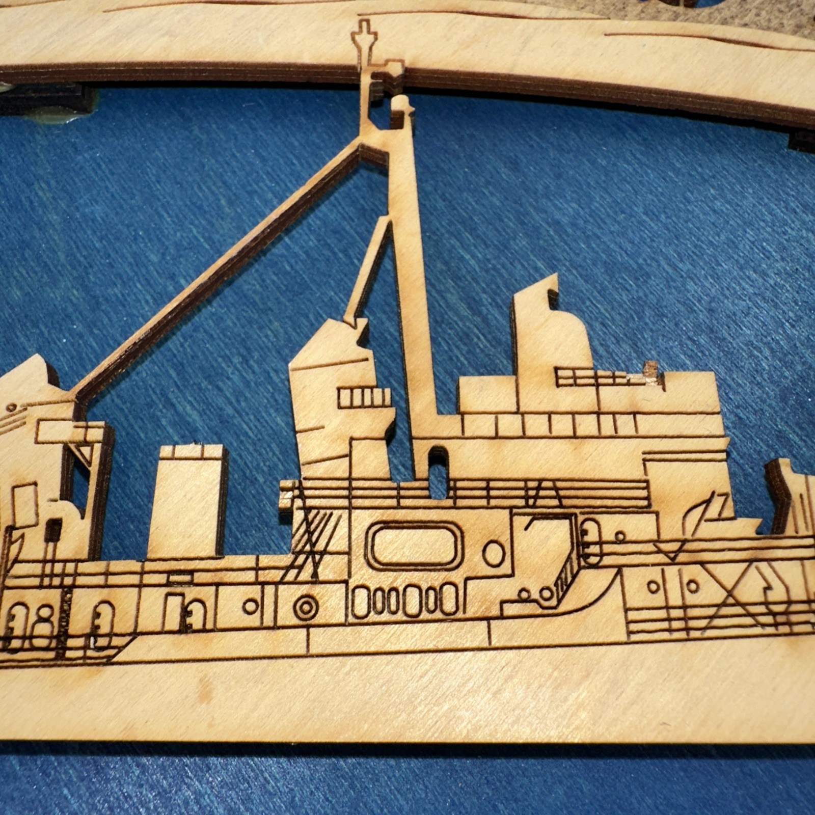 US Navy USS Kidd DD661 Wooden 3D Laser Cut Wall Decor Military Ship Plaque