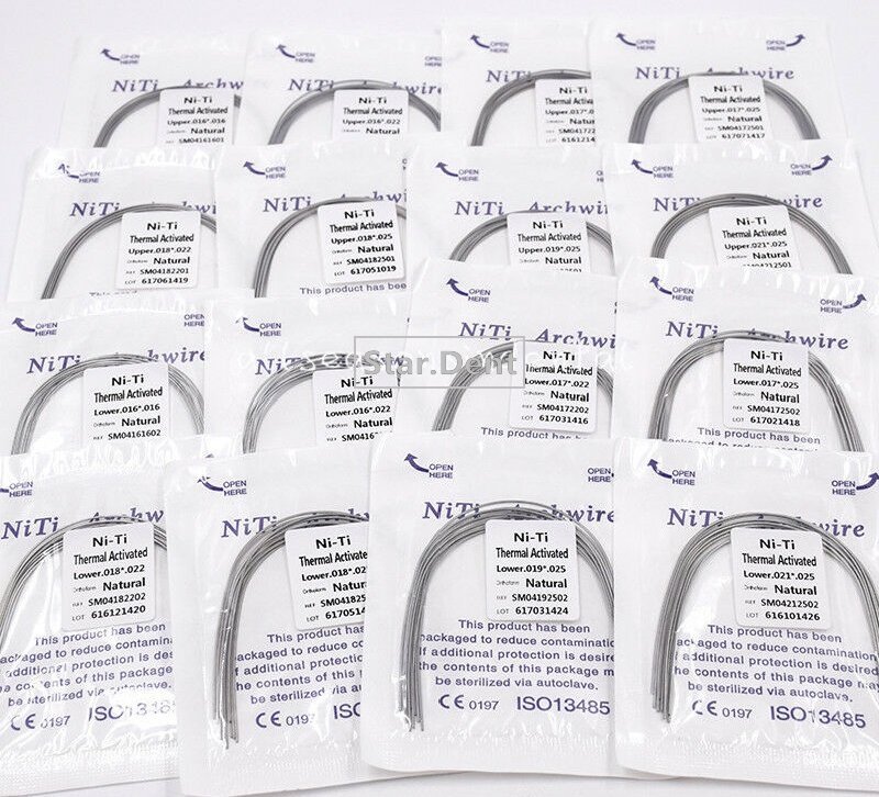 Dental Ortho Arch wire Thermal Activated Ni-Ti Round Rectangular Natural Form