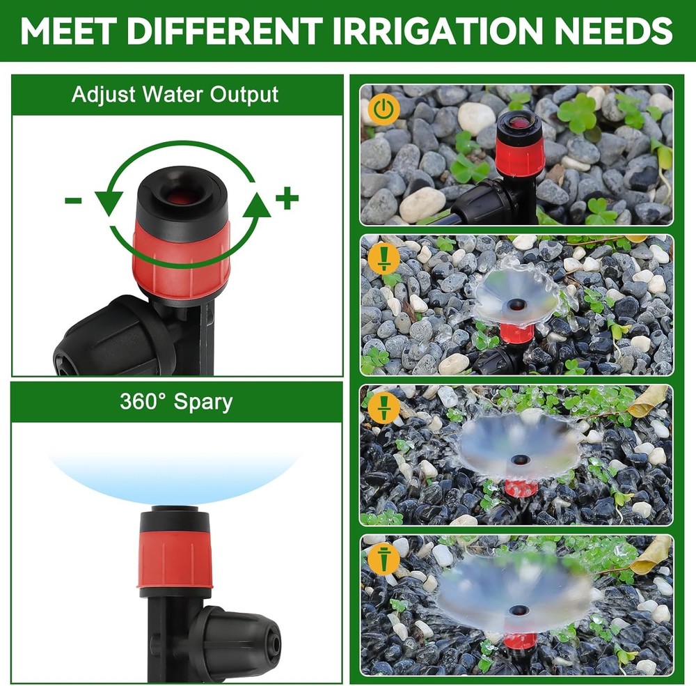 Adjustable Drip Irrigation Emitters 50pk 4/7mm