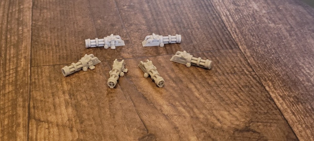 Grand Brutus Rail Guns for custom models .3d printed, 6 items