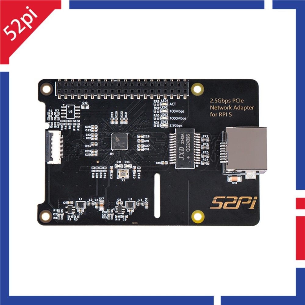 W03 2.5Gbps PCIe Network Adapter Expansion Board For Raspberry Pi 5
