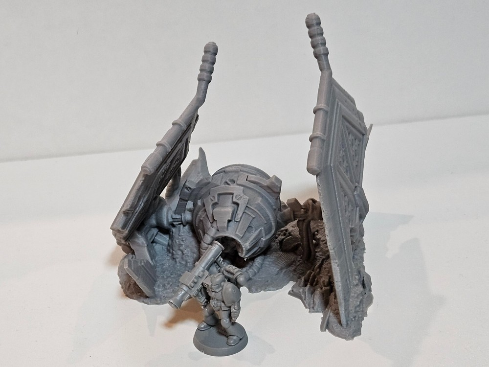 Crashed spaceship crashed fighter craft rocky terrain crashed spaceship 004