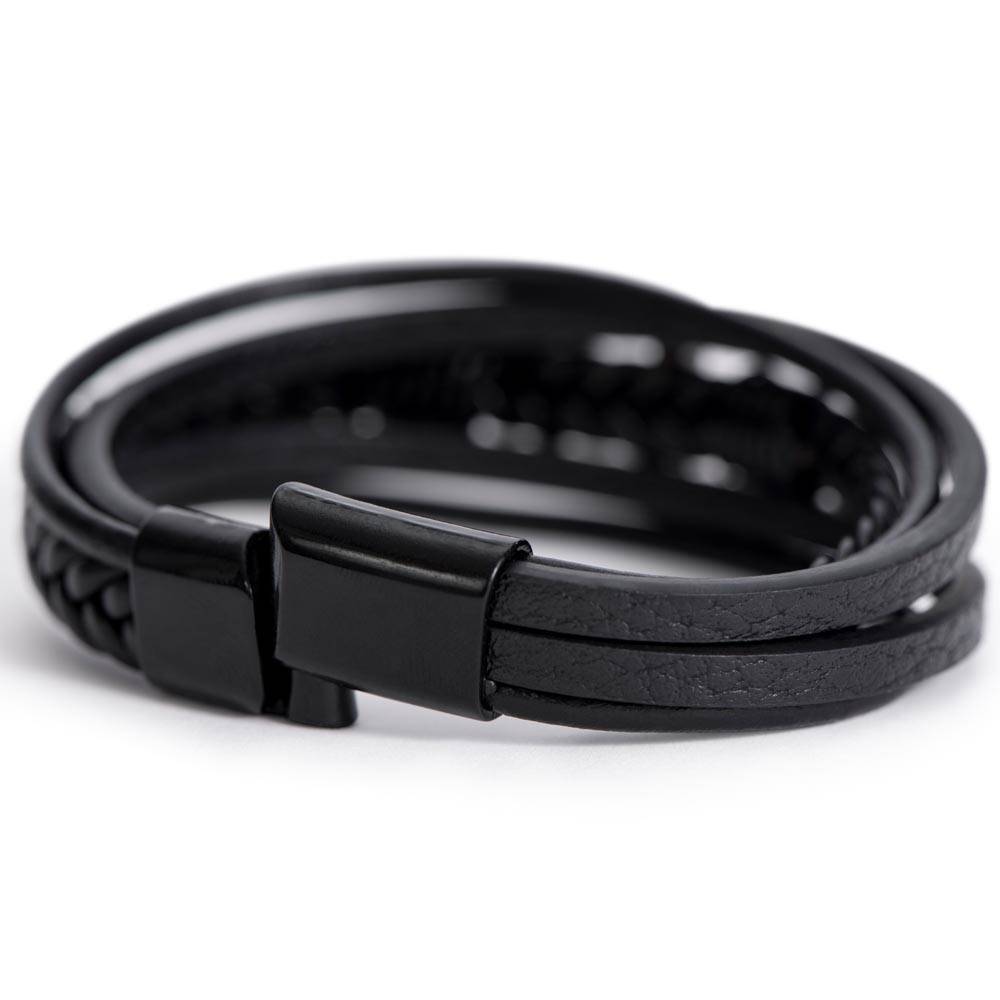 Grandson Gift, Multi Layer Men's Leather Bracelet Gift