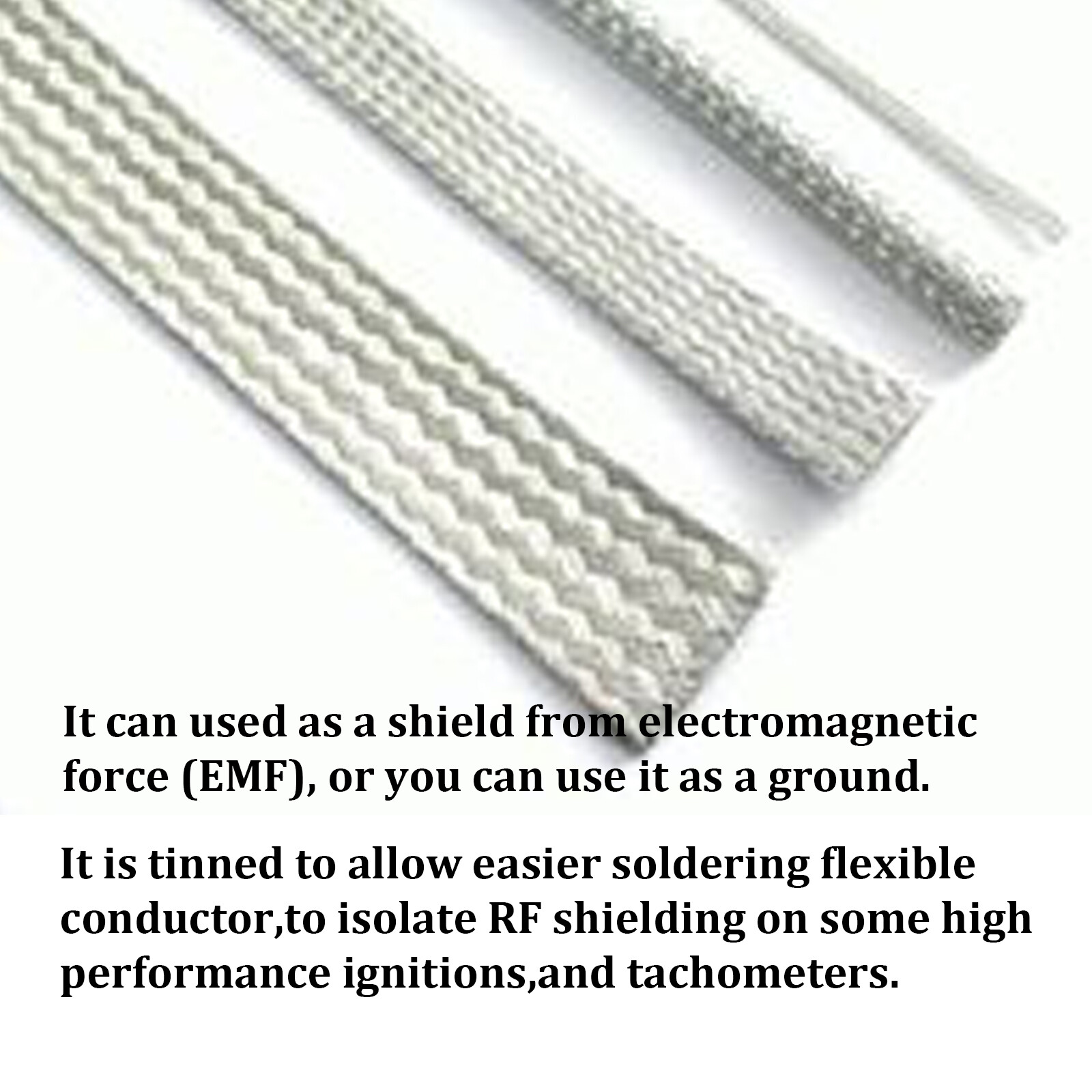 EMI RFI ESD Shielding Wire Sheathing Cable Sleeve Metal Mesh 19'&50' Length Lot