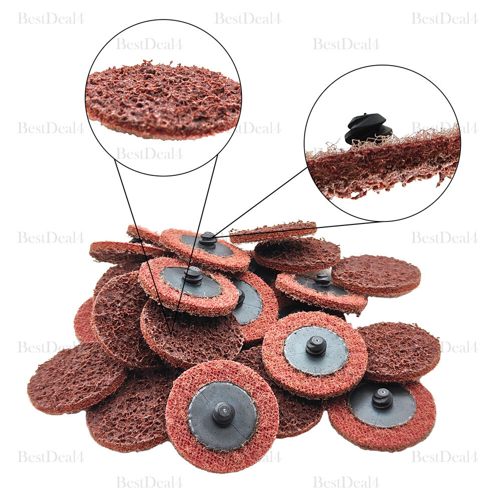 25 SET 2 Inch Maroon Quick Change Surface Prep Pads Conditioning Discs