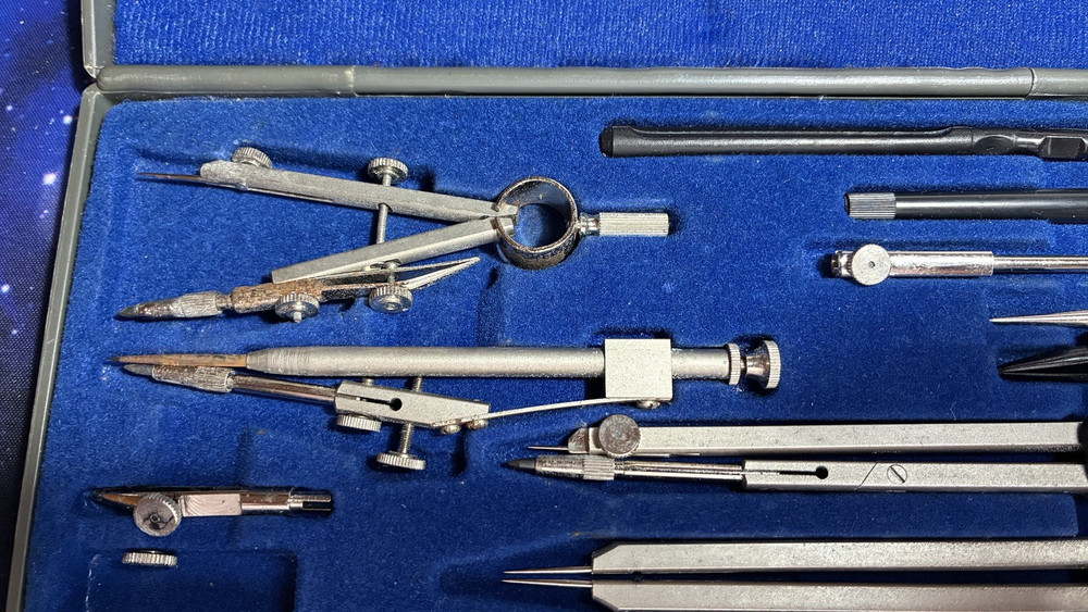 Vintage Kronos 311 Compass Set Technical Drawing Kit Engineering Draftsman Tools