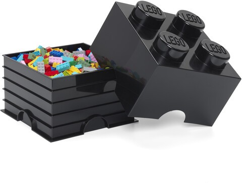 LEGO Storage Brick with 4 Knobs - Black [New Toy] Black, Brick