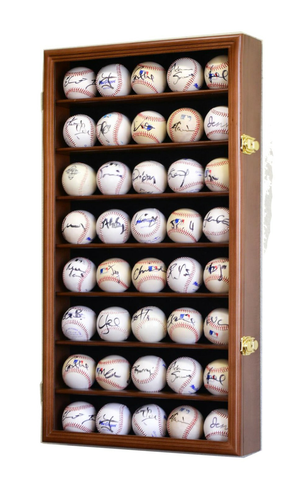40 Baseball Ball / Hockey Puck Display Case Cabinet Rack Wall Holder 98% UV