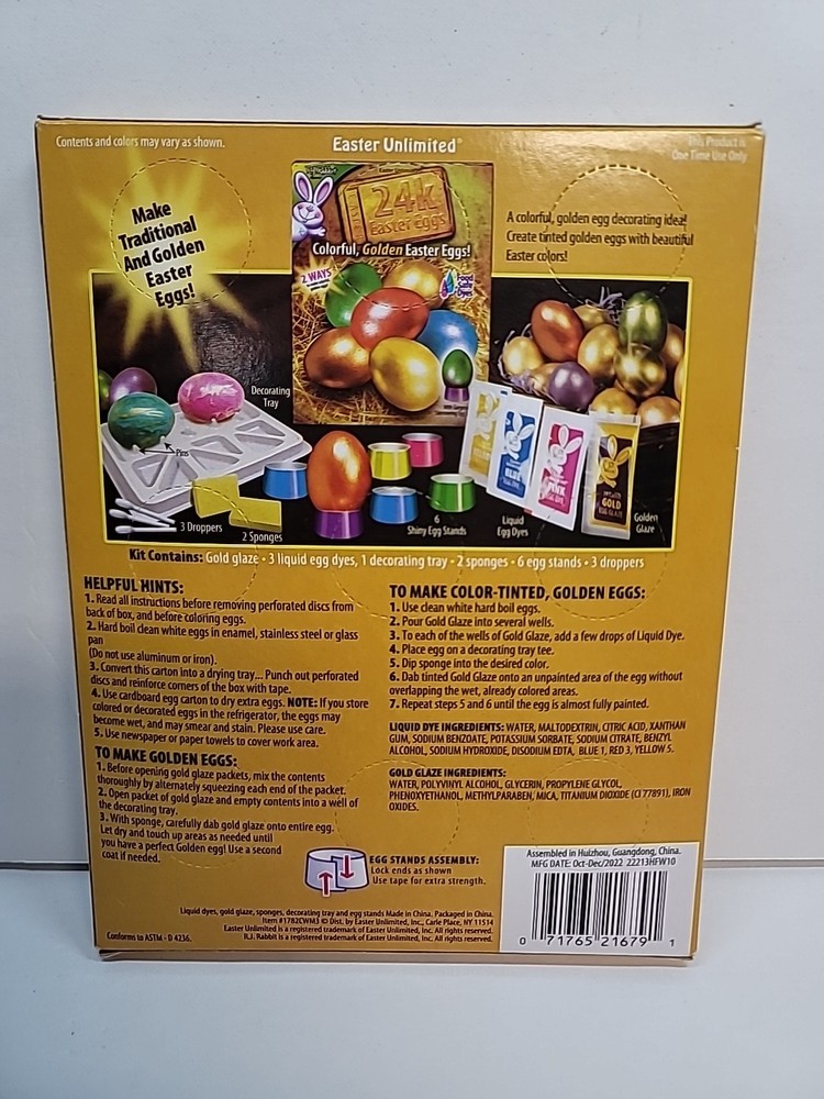 Egg Coloring Dye Kit 24 Karat Easter Egg Coloring Kit -5 Egg Coloring Tablets