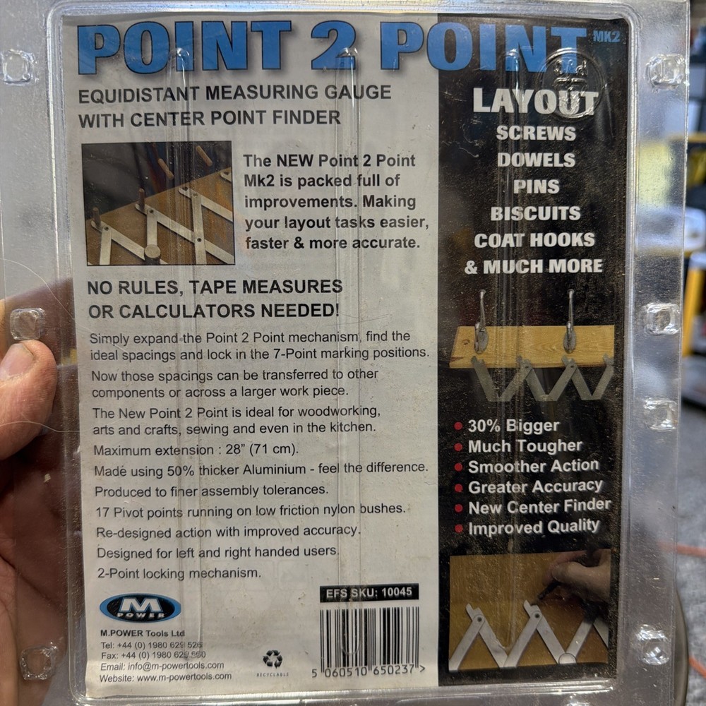 Point 2 Point Equidistant Measuring, Marking, Layout Tool - With Center Point