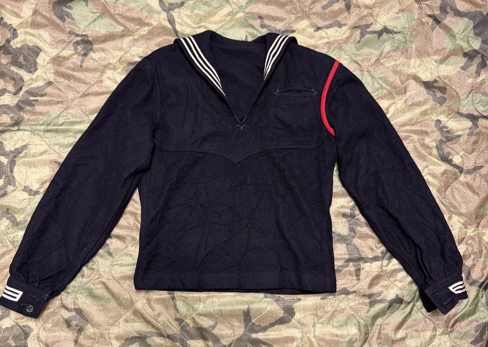 Vintage WW2 38S Navy Shirt Naval Clothing Factory Crackerjack Uniform Sailor K34