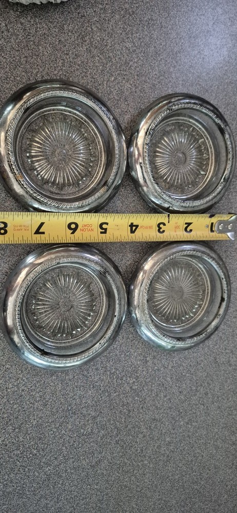Silver Glass Coaster Set