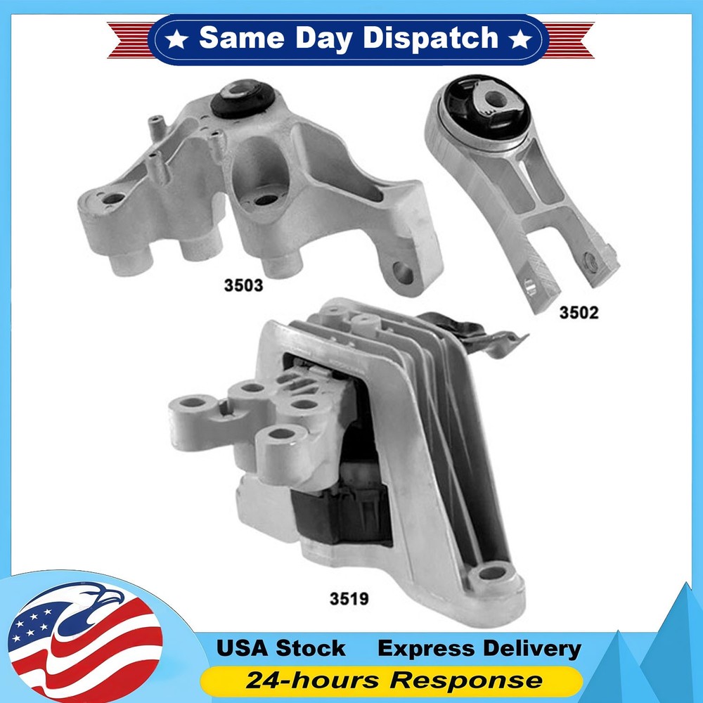 3PCS Set For Chrysler Pacifica 24-17 3.6L Eng. Mounts & Engine Torq. Strut Mount