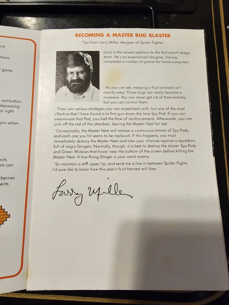 Spider Fighter Atari 2600 Manual Instruction Booklet Only