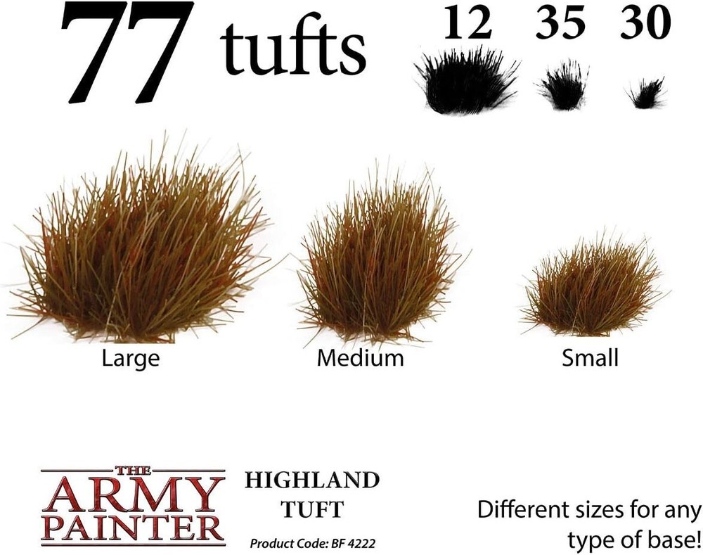 Army Painter Highland Tuft (x77 - 3 Sizes) Miniature Basing Landscape Modeling
