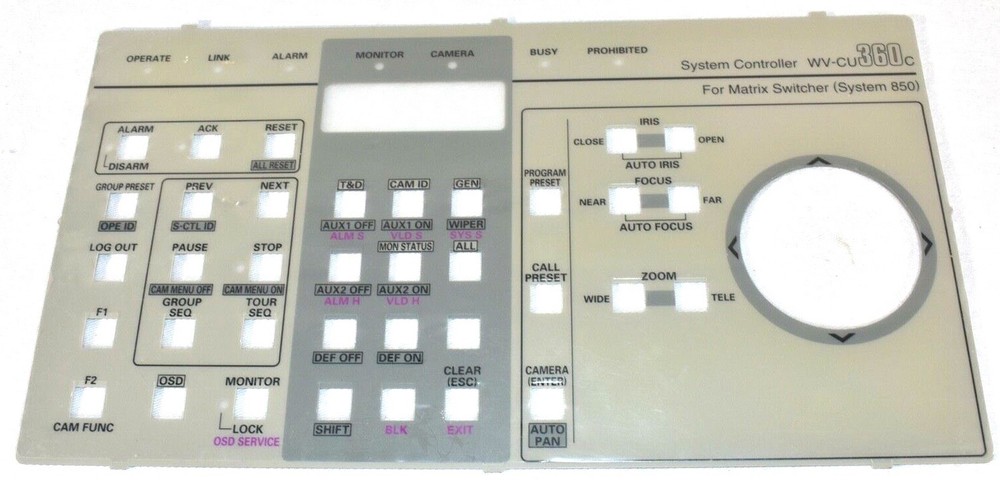 PANASONIC WV-CU360C System Controller Face Plate + FAST SHIPPING!!!