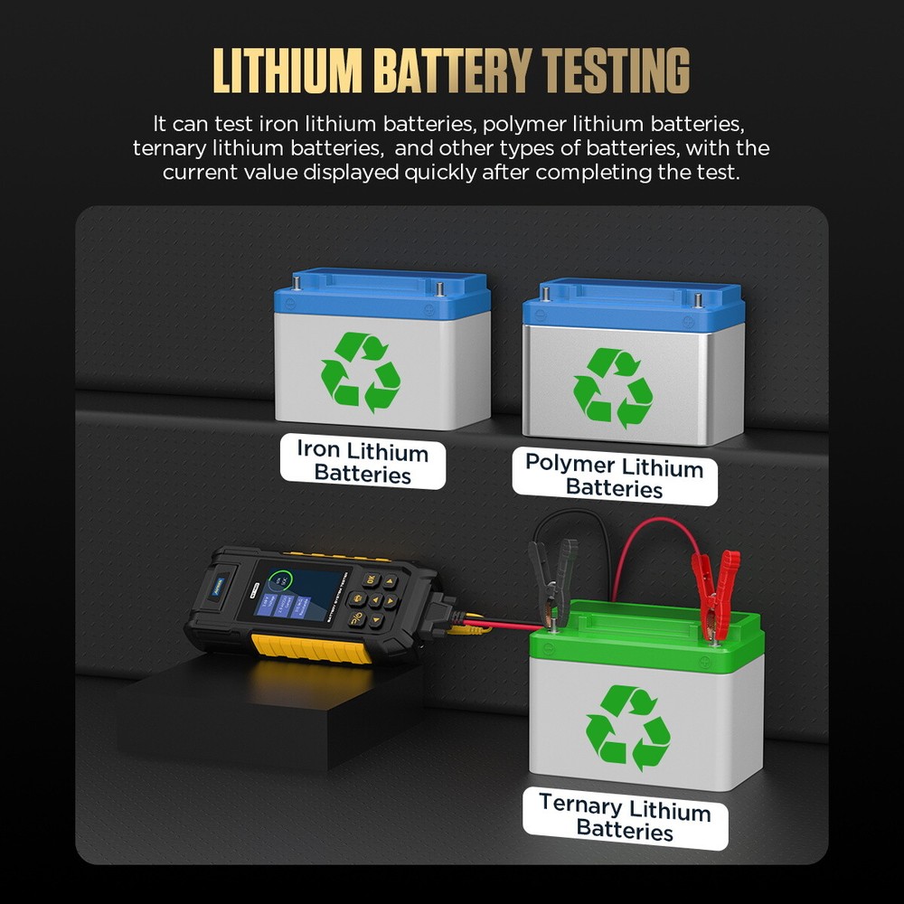 Car Battery Tester 0-80V Battery Load Tester Lithium Battery Analyzer 30-2000CCA