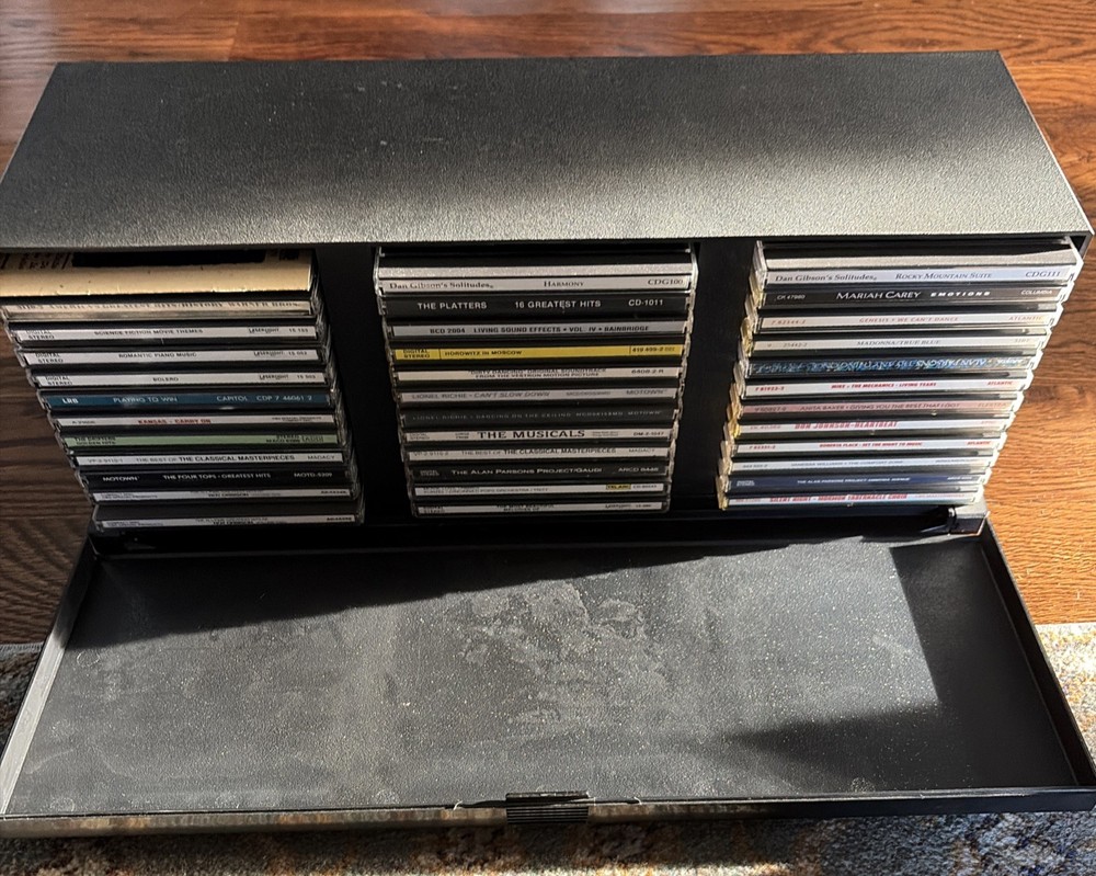 Laserline CD Storage 36 Compact Disc Case Holder Wall Mountable w/Drop Down Door