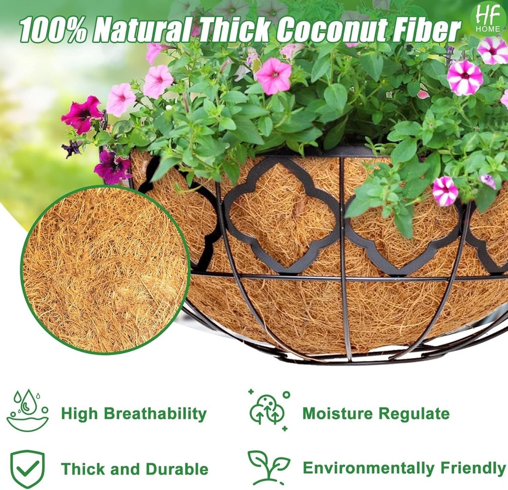 2PCS 16" Round Coco Liner Coco Replacement Liner Basket Window Box