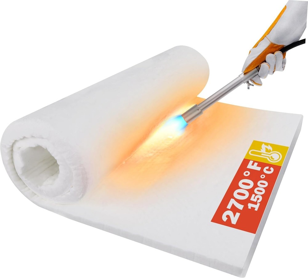 Ceramic Fiber Insulation 24"x15.7"x1" Thick 2600F Fireproof Insulation Blanke...