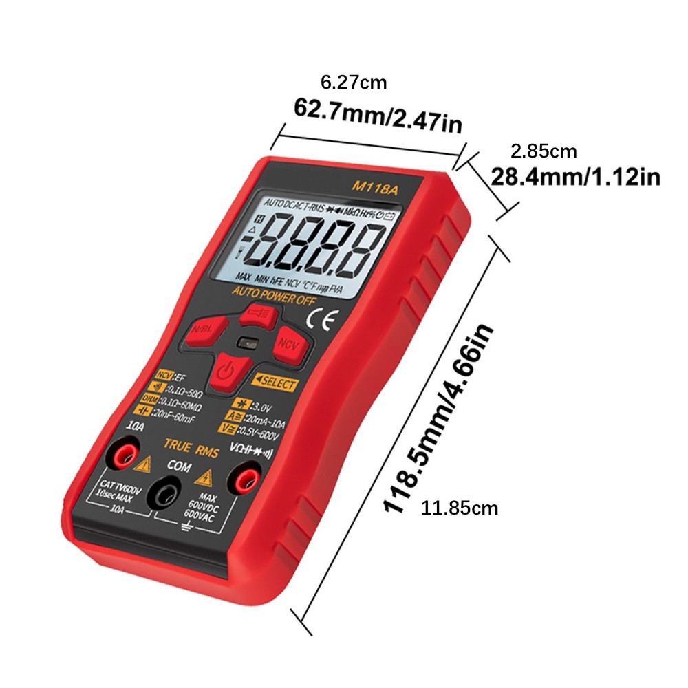ANENG M118A Multifunktions Digital Multimeter 6000 Count Display Spannungstester