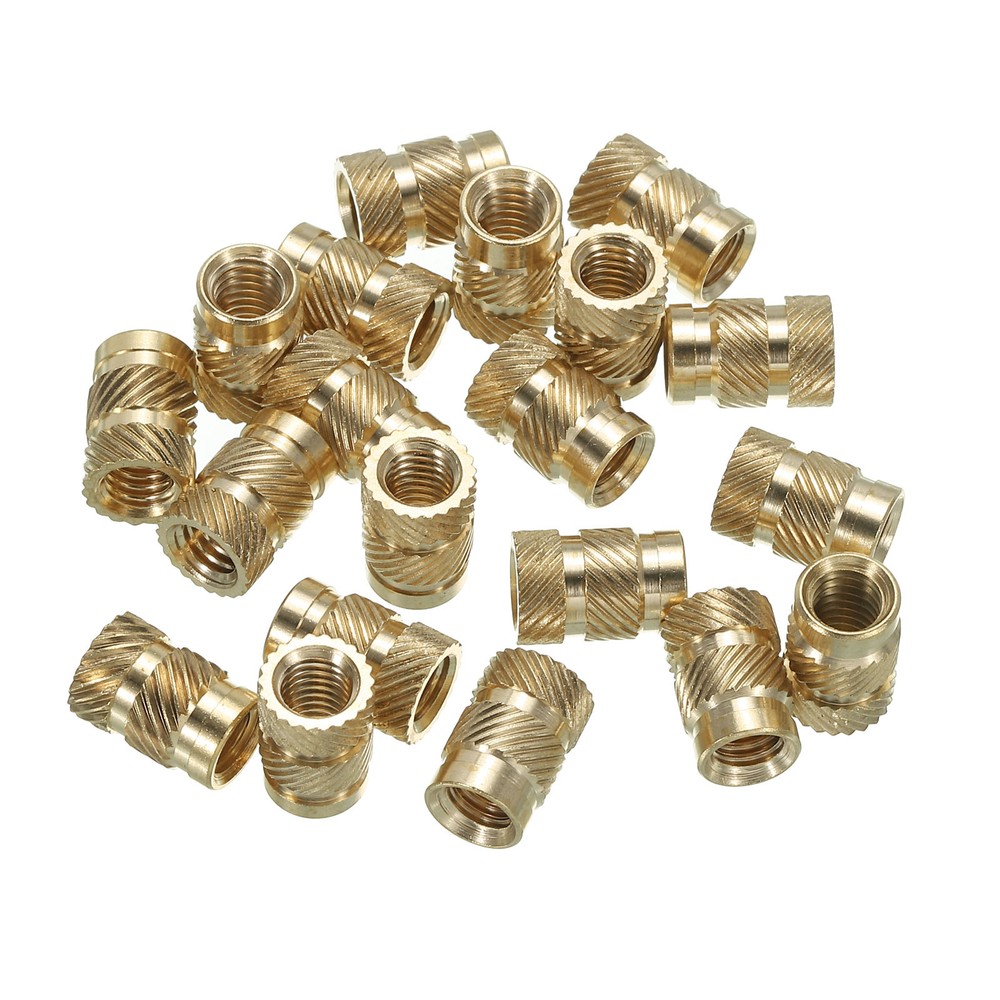 20pcs M6 Threaded Inserts Metric Knurled Nuts Brass Heat-Set Inserts