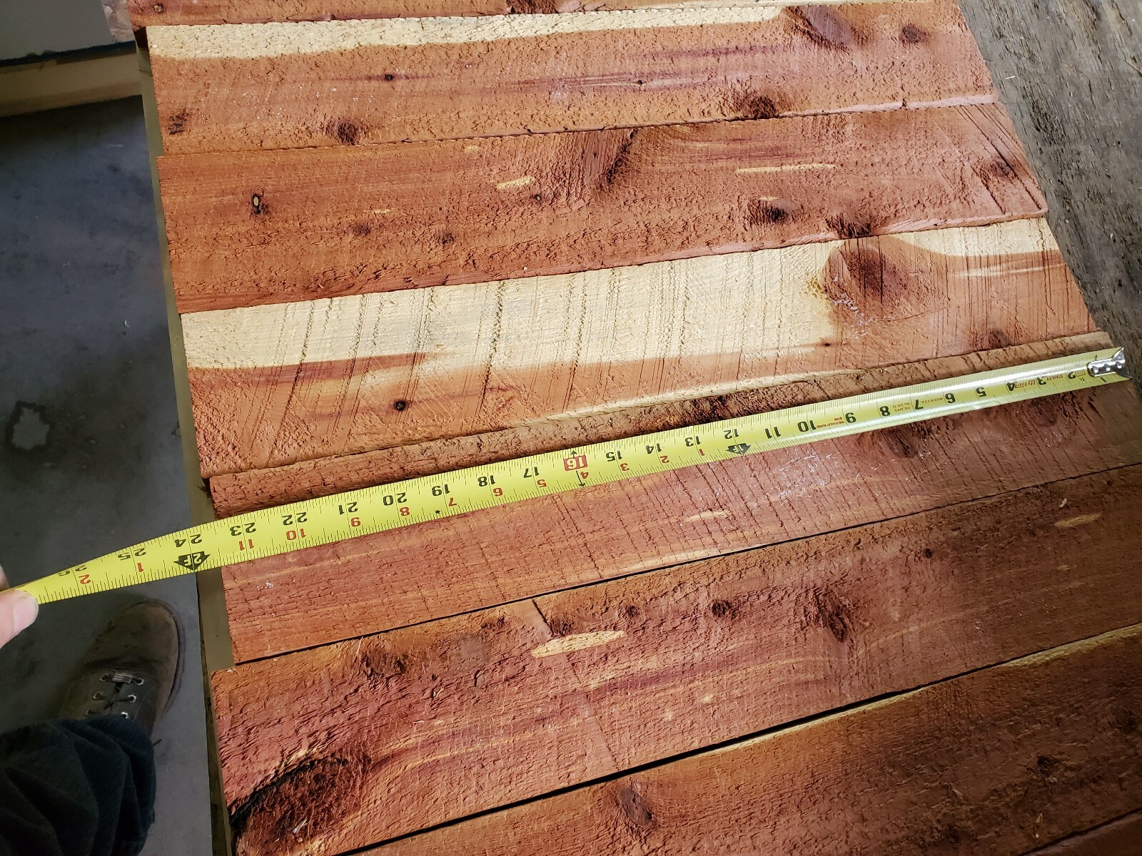 9 pcs. Aromatic Eastern Red Cedar Rough Cut 7/8" - 1" x 3 1/2" Boards 23-1/2" L