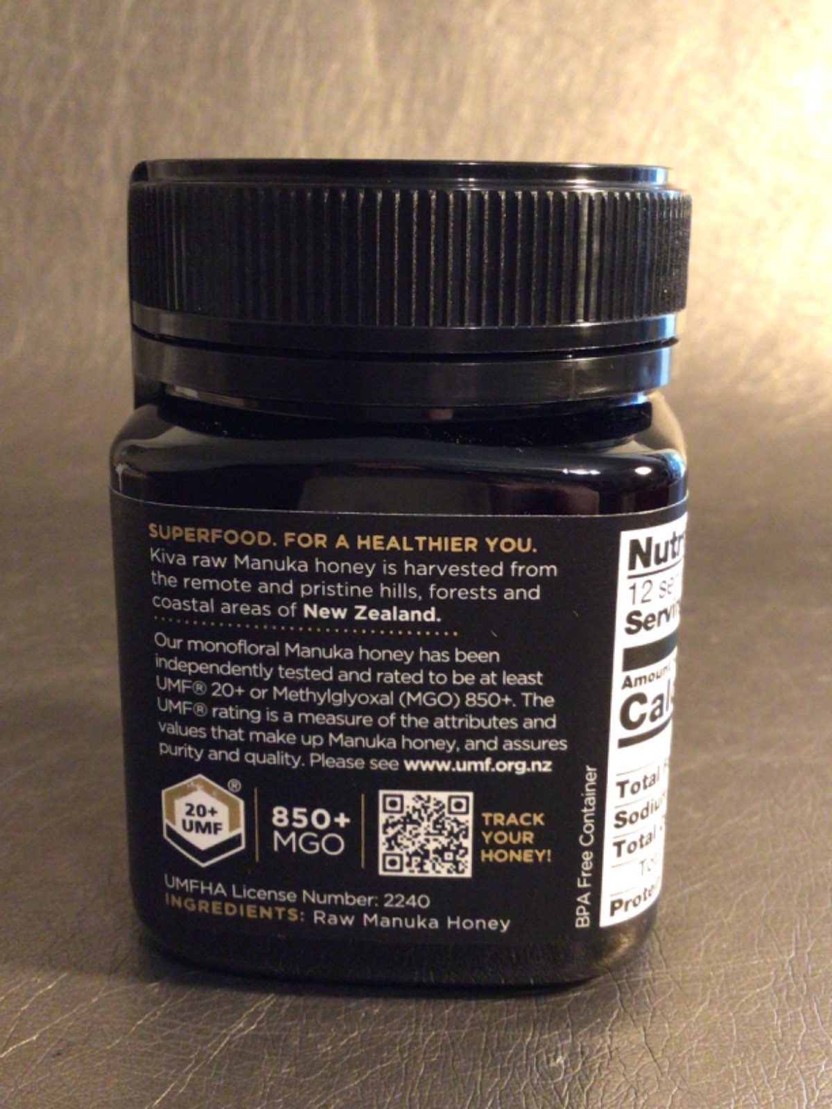 Manuka Honey KIVA Raw New Zealand 20+ UMF / 850+ MGO ~ 8.8 OZ Jar ~ BB 4/28