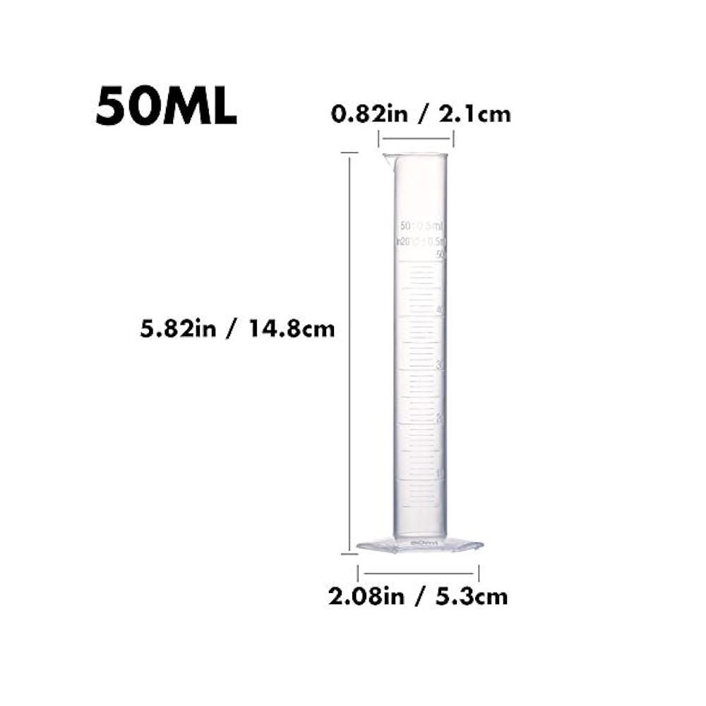 Polypropylene Test Tubes, 4 Sizes, Ideal for Lab Experiments & Measuring