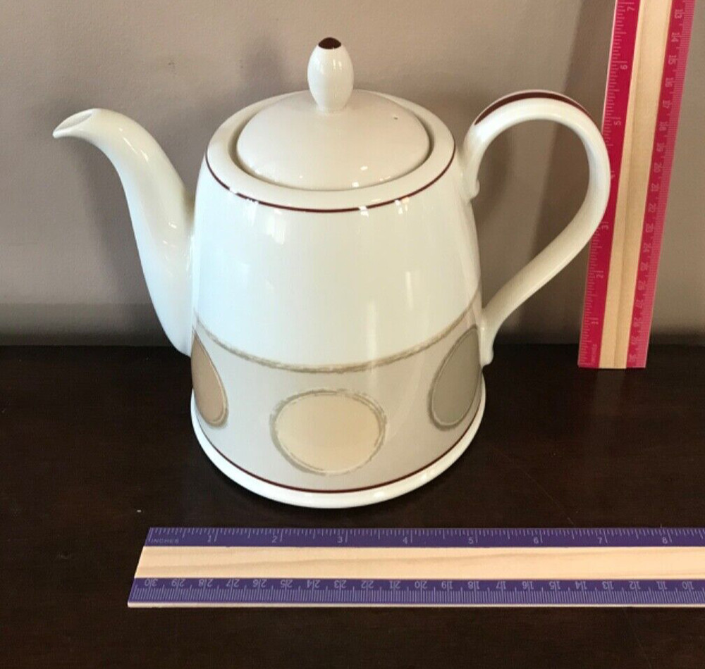Noritake Ambience Teapot Mocha Java Green Brown Tan