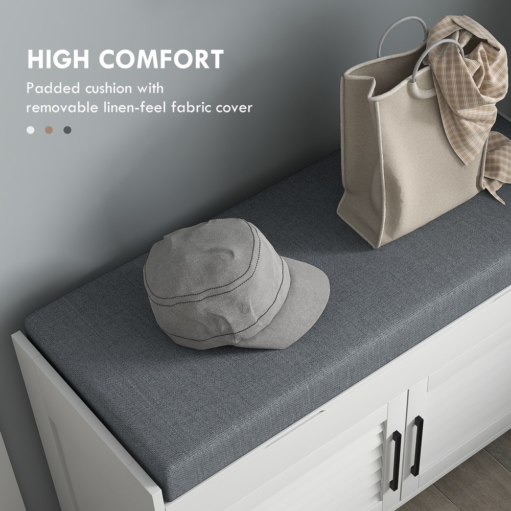 Entryway Shoe Bench with Hidden Compartments for Hallway