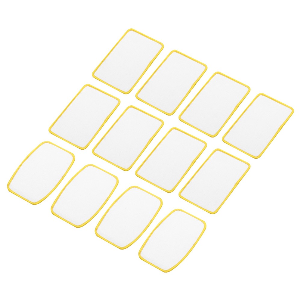 30pcs Sublimation Patch Blank 2 Shape White with Yellow Border