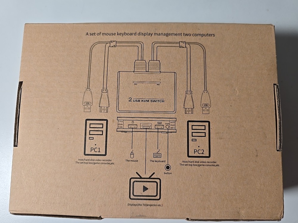 2 Port Series Matrix Splitter Converter KVM Switch