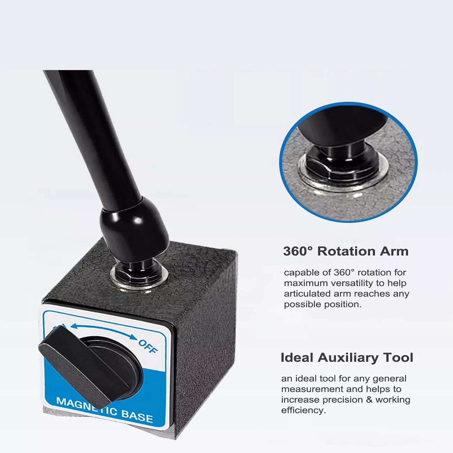 DG61003 H-295 Noga Dial Test Indicator Holder with 176 Lbs Magnetic Base