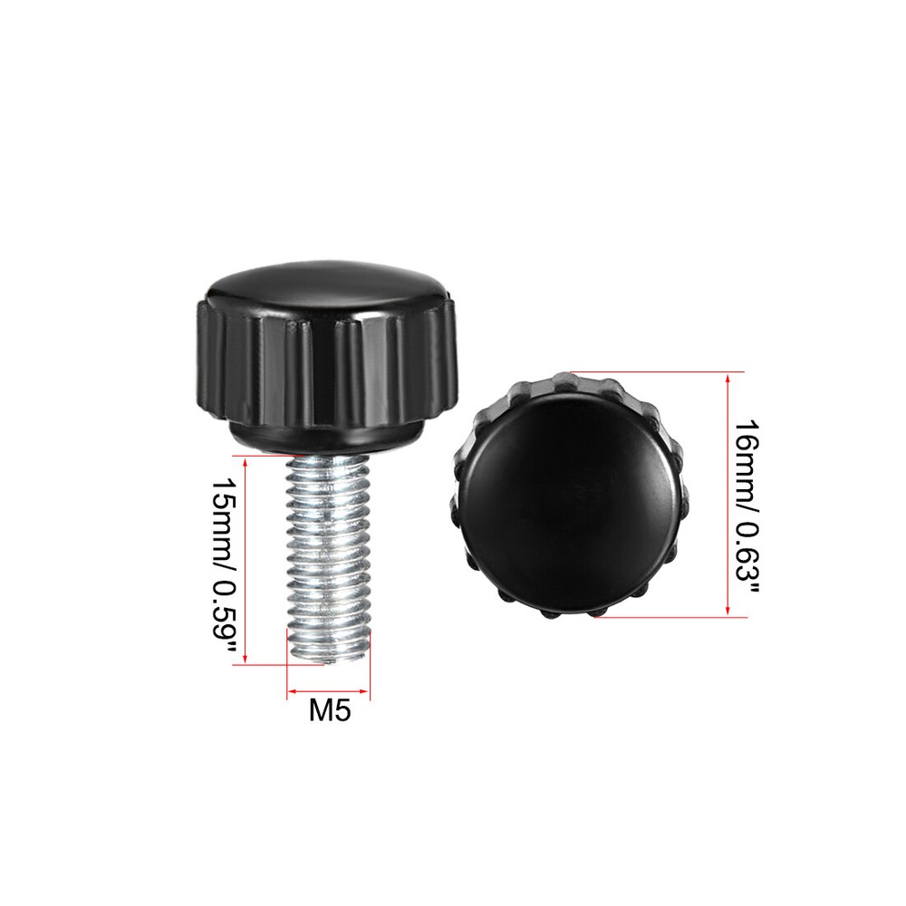 M5 x 15mm male thread knurled locking knobs 4 pcs