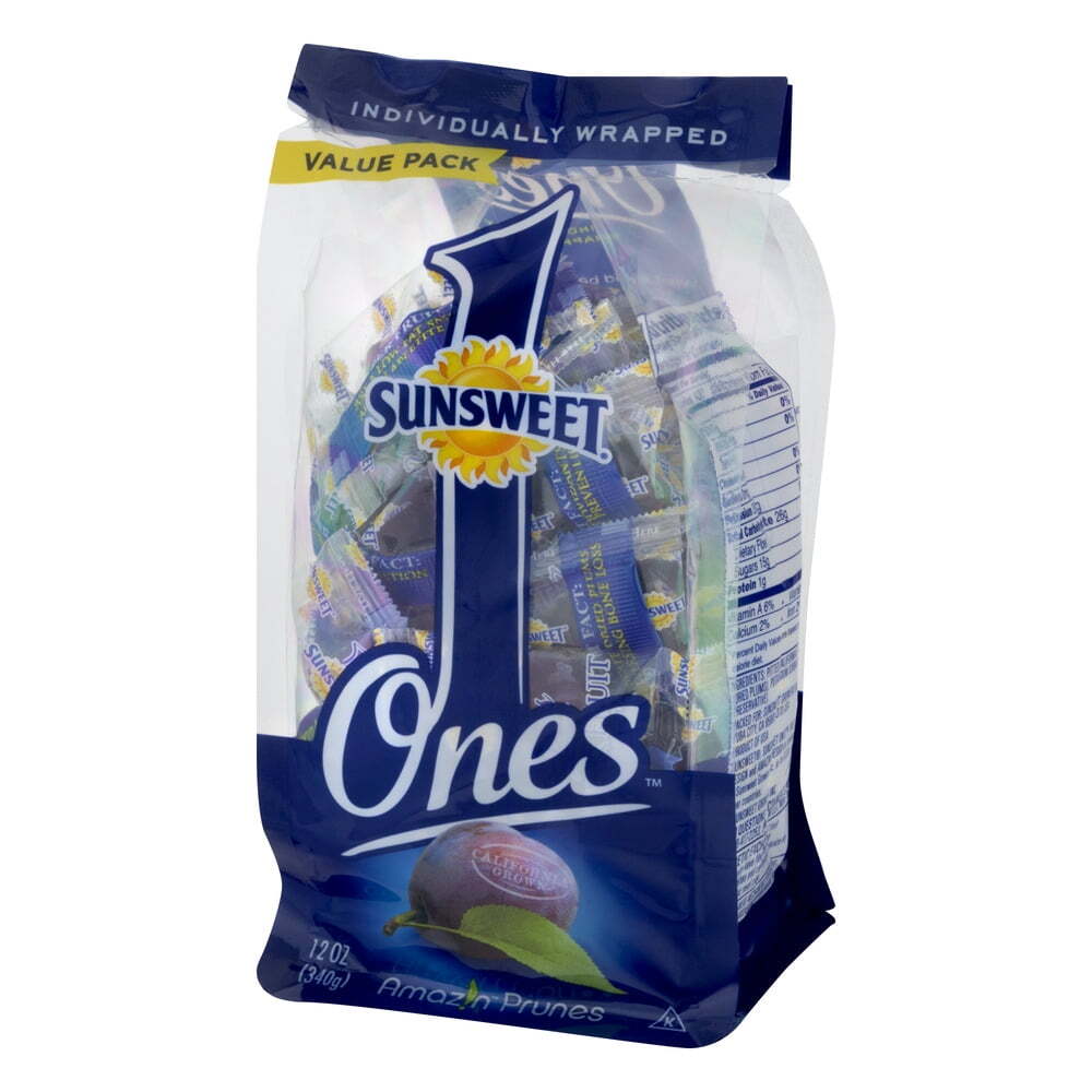 (2 pack) Sunsweet Ones Dried Prunes Value Pack, 12 oz, Individually Wrapped