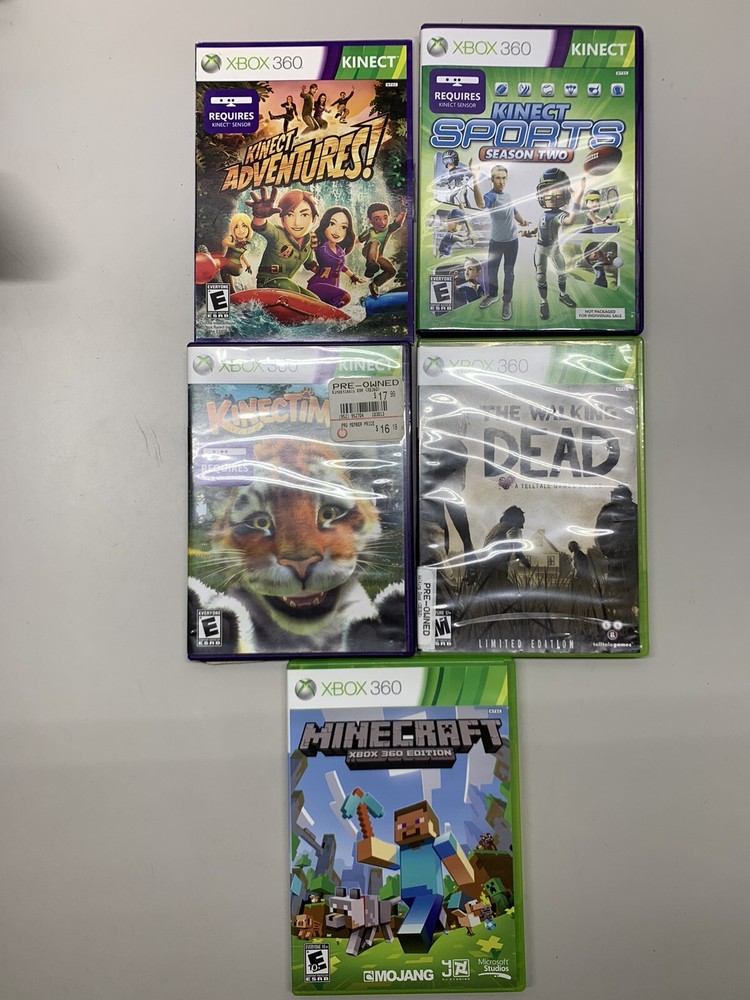 Xbox 360 Video Game System Console 1538 Kinect Sensor 5 Games Tested Working