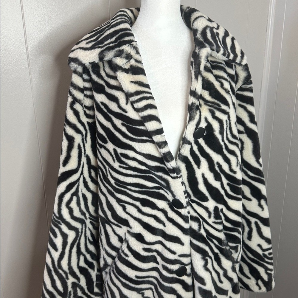 NWT Free People Perfect Zebra Maxi Jacket Size Medium