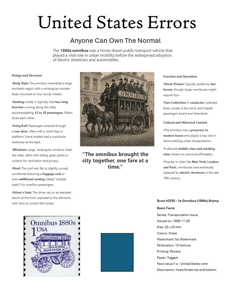 Centsational Custom Presentation Panel For Error SN 2225 - 8.5” X 11”