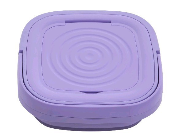 Portable Mini Washing Machine Foldable Multi-Functional w/Drainage Basket PURPLE