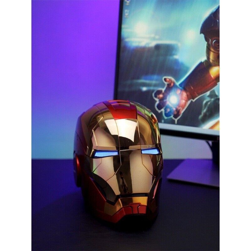 New Autoking Iron Man Gold MK5 Helmet Electronic Voice Activated Open&Close Mask