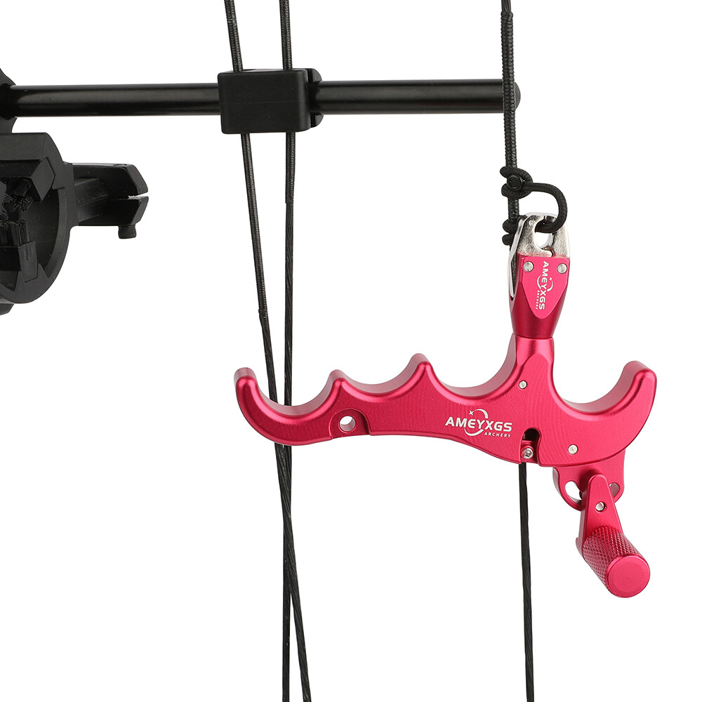 Compound Bow Release Aids 4 Finger Thumb Trigger Metal D Loop Archery Shooting