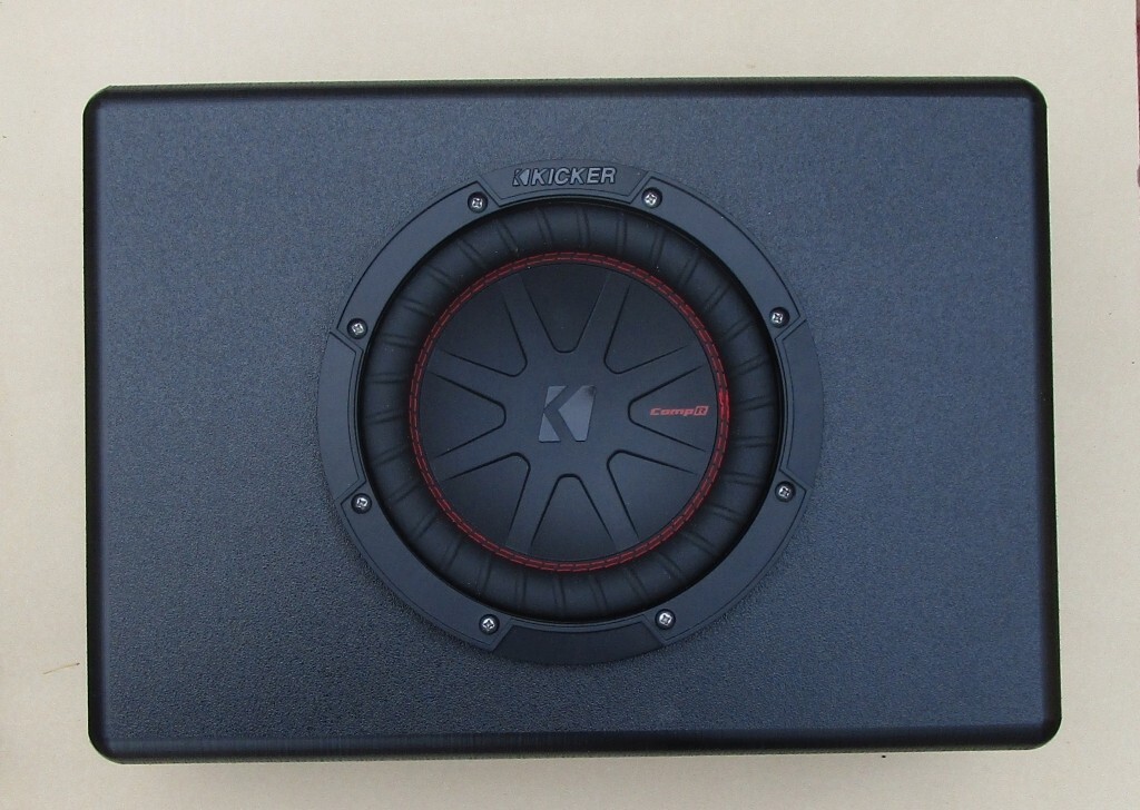 10" MARINE SHALLOW MOUNT SUBWOOFER BOX ENCLOSURE BLACK
